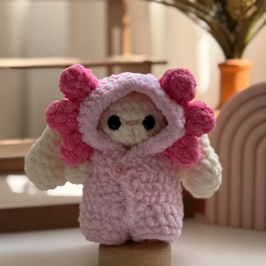 PDF-mönster, minikanin med pyjamas (axolotl) på spanska och engelska.