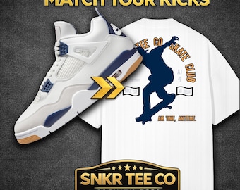 Jordan 4 SB Navy Shirt passend zu Sneaker T Shirt Premium Streetwear Grafik Tee Jordan 4 Navy Outfit Geschenk für Sneakerhead