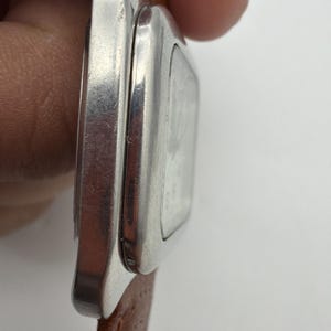 Swiss Army Watch Mens Rare Polished RECTANGLE Tank CAVALRY New Leather Band Read image 5