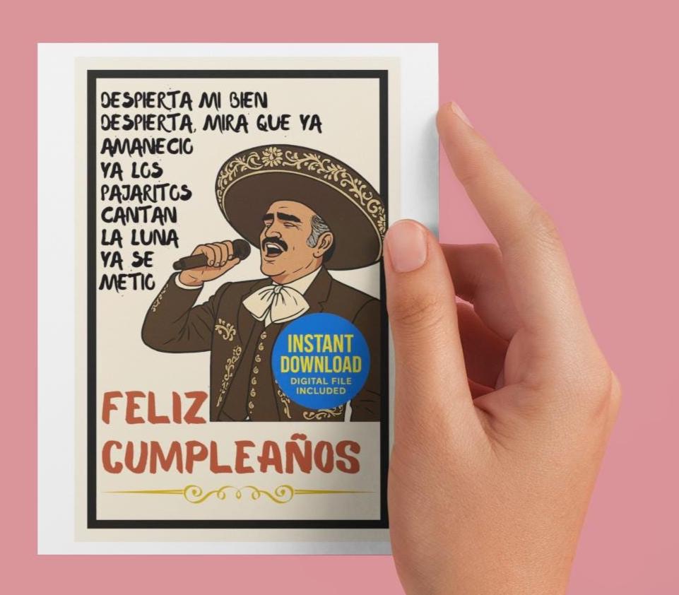 Vicente Fernández Inspired Birthday Card – \, image size:961x842