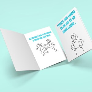 Tarjeta divertida de divorcio Perdiste 300 libras en un dia Tarjeta sarcastica para ex Humor oscuro A2 con sobre