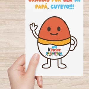 Gracias por ser mi papá, cuyeyo  Funny Father’s Day Card Step Dad  Cute Thank You Card for Dad Dia del Padre Huevito Kinder Padrastro