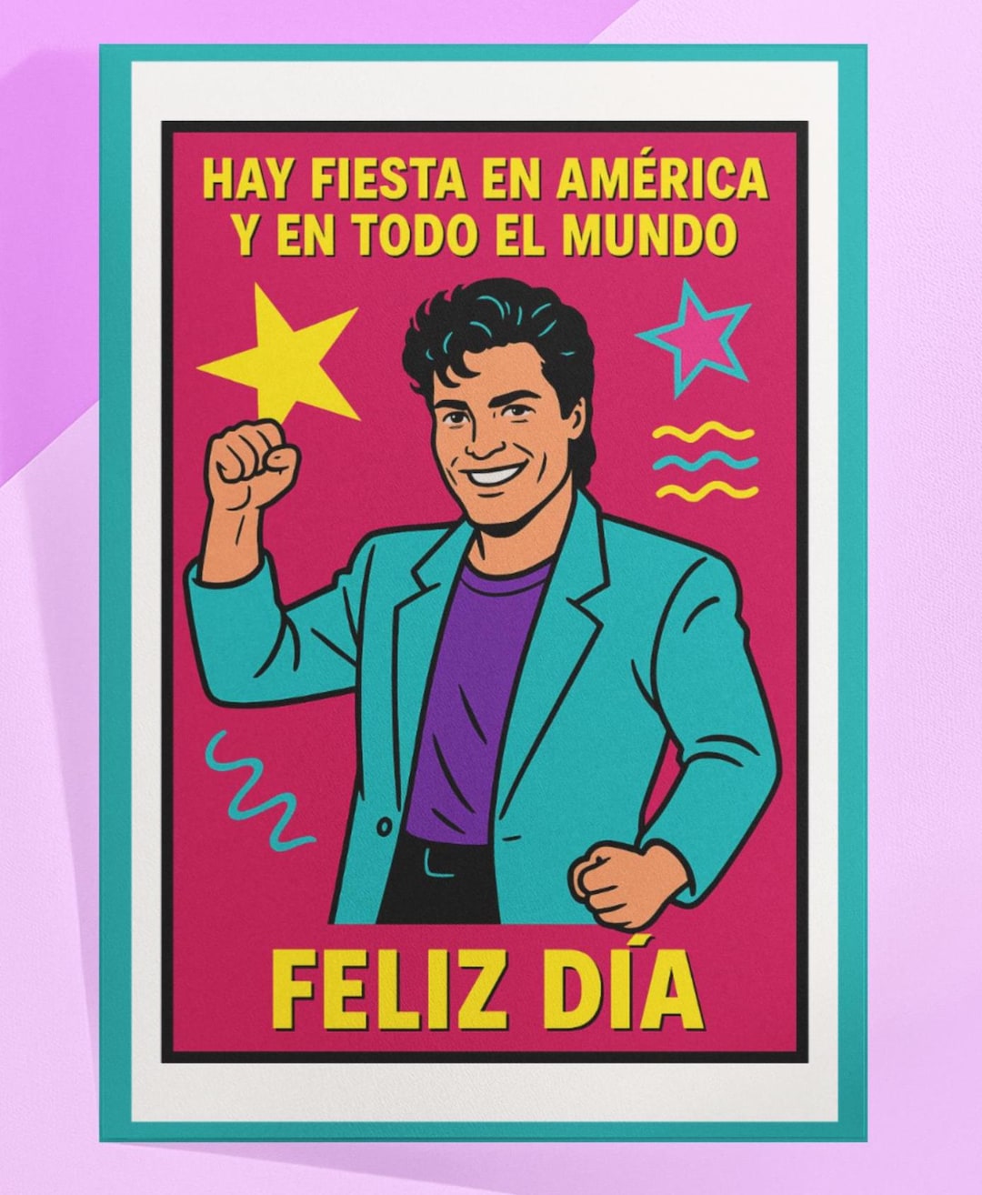 Hay Fiesta En America Chayanne Style Funny Mothers Day Card Birthday or Dia  De Las Madres Tarjeta Retro 90s Mom Card Latin Pop Greeting Card - Etsy