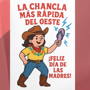 La Chancla Más Rápida del Oeste – Tarjeta Día de las Madres Divertida Graciosa y Única 母の日面白いグリーティング カード