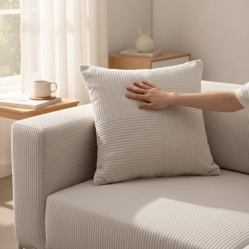 Vardagsrumssoffor Modulsoffor · Bäddsoffa · Dagbädd i manchester · Minimalistisk bäddsoffa i krämfärg · Soffa för liten lägenhet bild 5