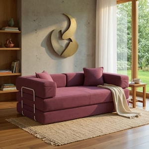 Living Room Sofa Bed You'll Love · Modular Corduroy Daybed · Cream Sleeper Couch for Cozy Small Space Apartments