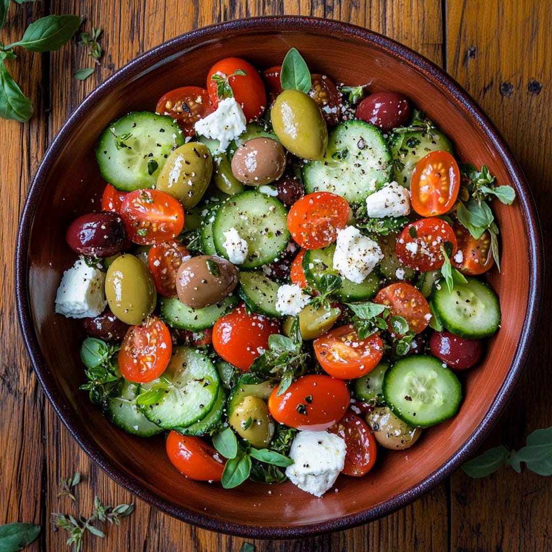 Mediterranean inspired Salad Bowl Recipe Etsy mediterranean-inspired-salad-bowl-recipe-etsy