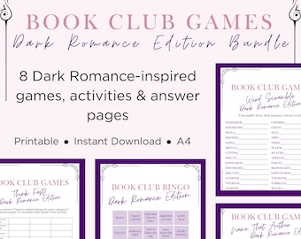Dark Romance Book Club Games Bundle: Spicy Tropes Party (Printable Games)