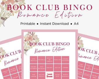 Bingospel Romance Book Club: afdrukbare party-ijsbreker | Nachtplezier voor meisjes (digitale download pdf)