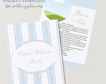 Wedding Planner Client Welcome Packet Template: Editable Canva Design (PDF Download), Client Packet for Wedding Planners, Editable Packet