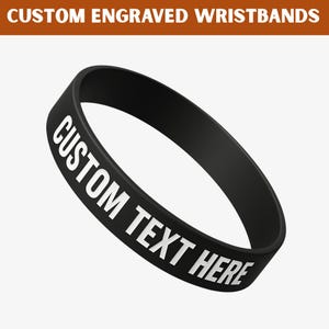 Pulsera de silicona personalizada / Pulsera con logotipo de marca, Pulsera con texto personalizado, Pulseras para equipos deportivos, eventos y conciertos, Regalo promocional de marketing