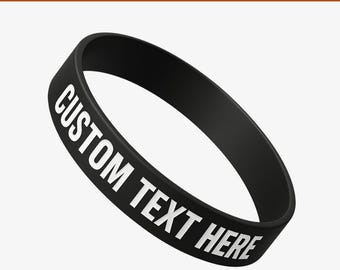 Custom Engraved Silicone Wristband | Personalized Text, Logo Bracelet