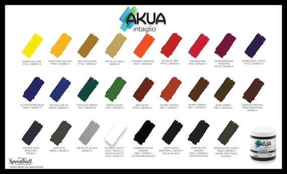 Akua Intaglio Printmaking Ink - Drypoint, Monoprint, Etching - choose  colour