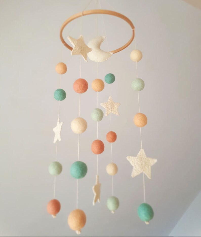 Moon Baby Mobile Stars Nursery Decor Girl Boy Crib Mobiles Etsy