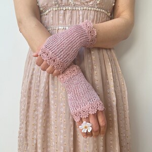 Summer Gloves, Crochet Gloves, Pink Fingerless Gloves, Bridal Gloves, Wedding Lace Gloves, Bridesmaids, Purple Arm Warmer, Cotton Gloves image 4