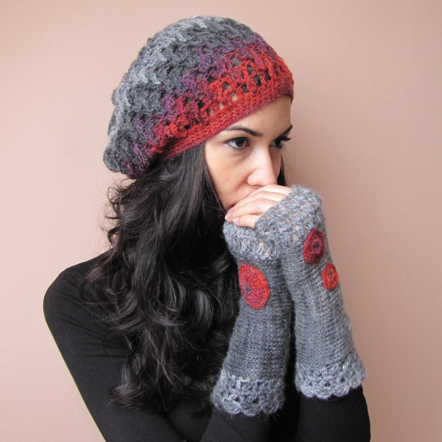 Womens Knit Beret Crochet Beret Hat 