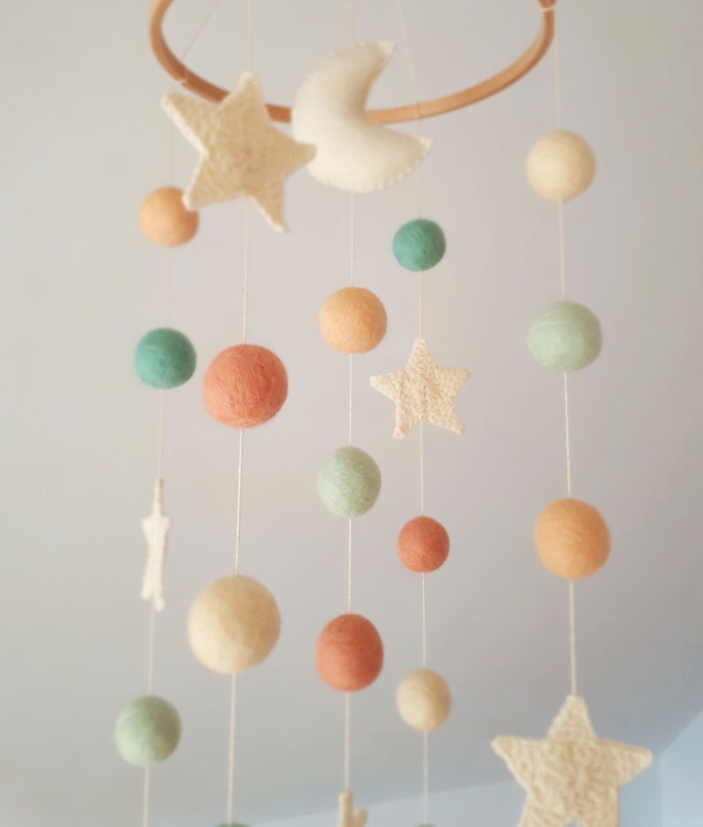 Moon Baby Mobile Stars Nursery Decor Girl Boy Crib Mobiles Etsy