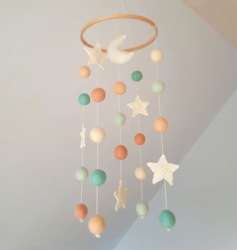 Moon Baby Mobile Stars Nursery Decor Girl Boy Crib Mobiles Etsy
