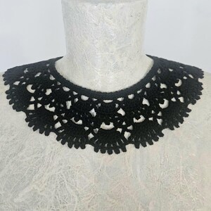 Lace Collar, Gothic Collar, Crochet Necklace, White Crochet Collar, Vintage Style Collar, Peter Pan Collar, Black Gothic Collar image 8