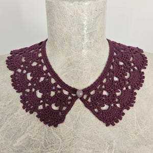 Lace Collar, Gothic Collar, Crochet Necklace, White Crochet Collar, Vintage Style Collar, Peter Pan Collar, Black Gothic Collar image 9