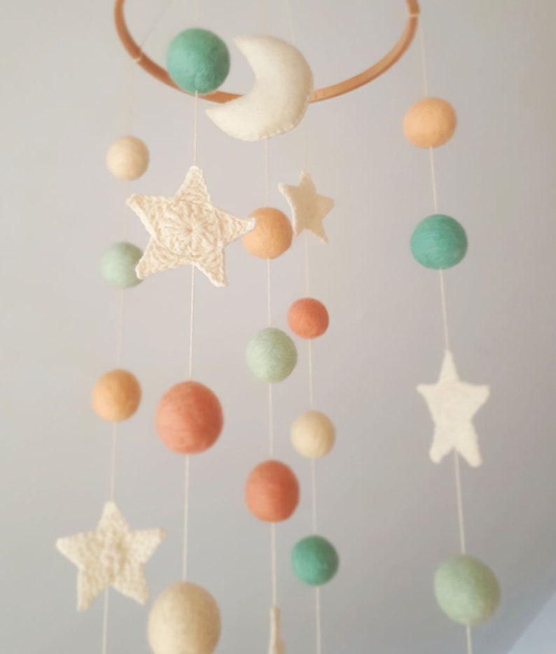 Moon Baby Mobile Stars Nursery Decor Girl Boy Crib Mobiles Etsy