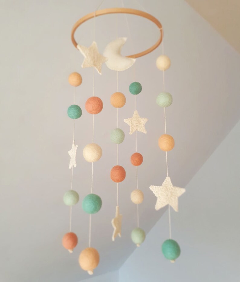 Moon Baby Mobile Stars Nursery Decor Girl Boy Crib Mobiles Etsy