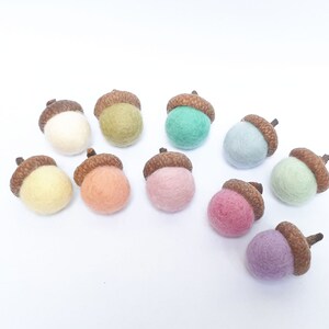 Felt Acorns, Pink Green Acorns, Easter Decor, Montessori Acorns, Wool Acorns, Woodland Wedding Favors, Fairy Nursery Decor, Montessori Play image 8