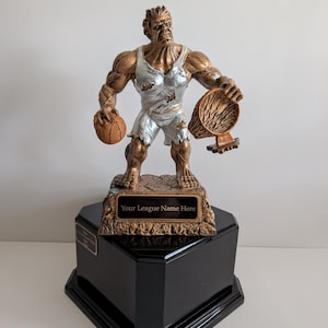 Fantasy Basketball Trophy, team trophy, Monster Trophy, Monster Basketball Trophies, Badass Trophy, Awards, Basketball Award