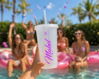 Vaso personalizado con pajita y tapa, vaso de 24 oz con nombre personalizado, vaso de viaje, vaso de vino, para despedida de soltera