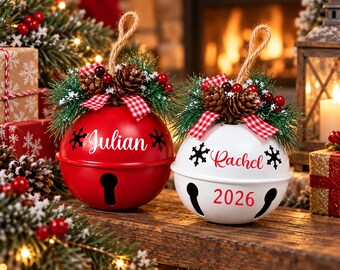 Personalized Christmas Ornament, Custom Name Jingle Bell Ornament, 2026 Christmas Bell, Christmas Tree Decor, Family Holiday Gift