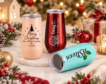 Personalized Bridesmaid Tumbler, Champagne Tumbler, Bachelorette Stainless Flute Wine Glass, Logo Tumbler