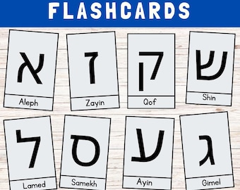 Hebräisches Alphabet Lernkarten | 22 hebräische Buchstaben Lernkarten | Hebräisches Aleph-Bet Lernen, Lernkarten, Hebräische Sprache