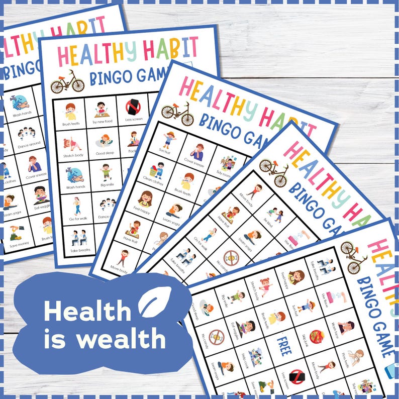Healthy Habits Bingo Game, Wellness & Self Care Classroom Game, Kids ...