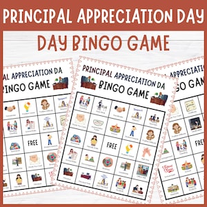 No Prep Fun interactive Principal Appreciation Day Bingo School Leader Game Classroom Activities
