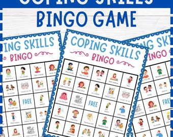 Coping Skills Bingo Game Printable | Mindfulness, Stress Relief, SEL, Emotional Regulation, Therapy & Mental Health Activity for Kids