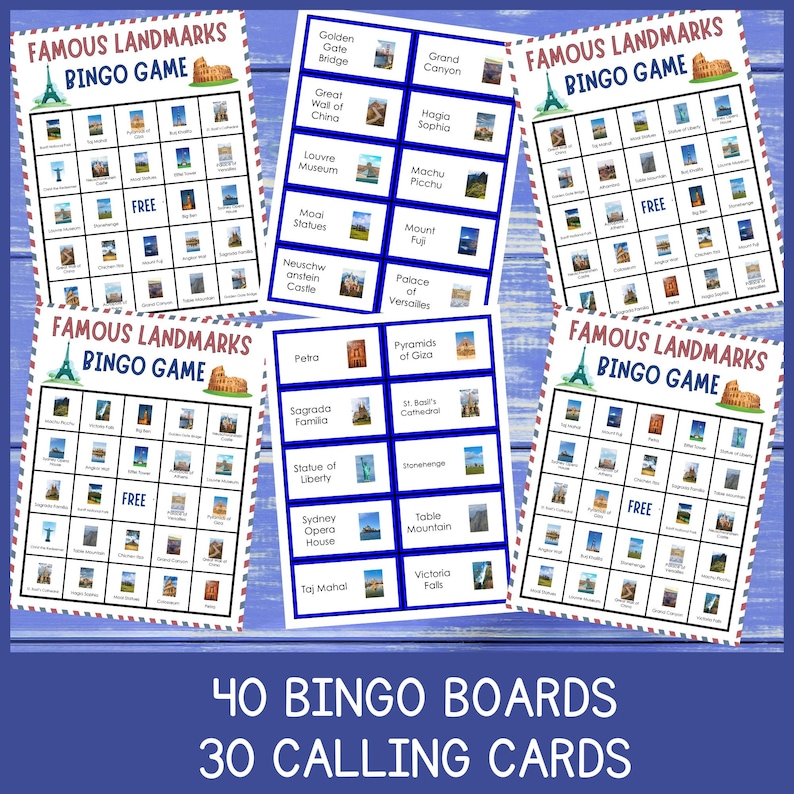 Famous Landmarks Bingo Game | World Landmarks Geography Bingo, Famous ...