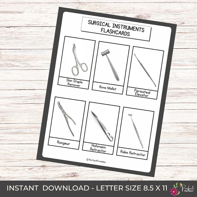 36 Surgical Instruments Flashcards | Medical Tools Flashcards With Real ...