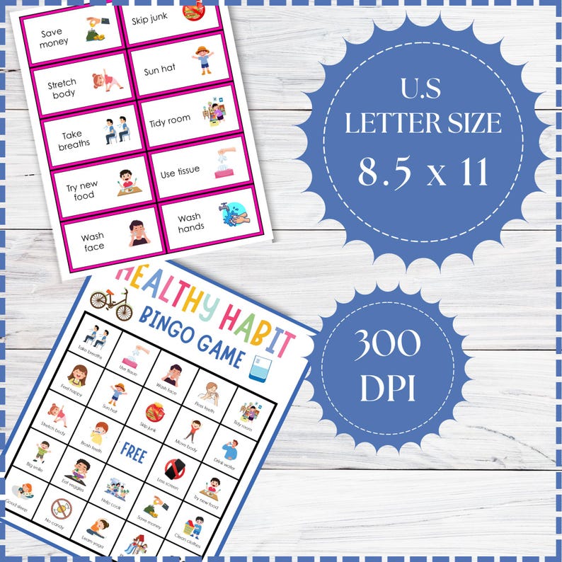 Healthy Habits Bingo Game, Wellness & Self Care Classroom Game, Kids ...