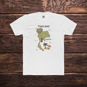 Thailand Unisex Baumwolle Crew T-Shirt, Reise Shirt, lustiges T-Shirt, Geschenk für Reisende, Urlaubskleidung, Souvenir Kleidung