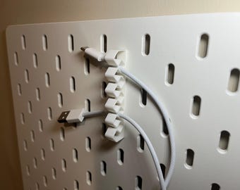 Flexy Cable Holder for IKEA Skadis, Organizes Cables Large and Small