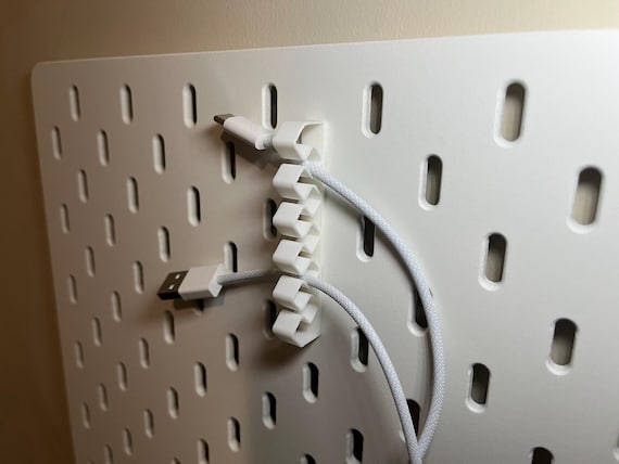 Flexy Cable Holder for IKEA Skadis, Organizes Cables Large and Small