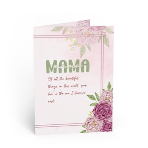 Personalisierte Muttertagskarte | Blumenmuster, individuelle Nachricht, nur für Sie, Geschenk für Mama, Mama, Mama, Sentimental Geschenk, Briefpapier