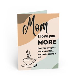 Personalized Coffee Loving Mom Mother's Day Card | Cute and Funny, Mom Gift, For Mom, Mother's Day Gift, Coffee Lovers, Birthday Card