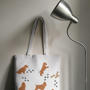 Golden Cocker Spaniel Tote Bag - Perfect for Dog Lovers, Pet Accessories, Gift for Dog Moms, Eco-Friendly Shopping Bag, Animal Print