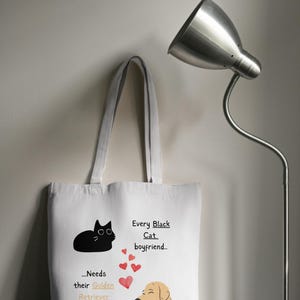 Cute Dog and Cat Cotton Canvas Tote Bag | Pet Lovers Gift | Eco-Friendly Shopper | Quirky Animal Lover Tote | Funny Animal Bag