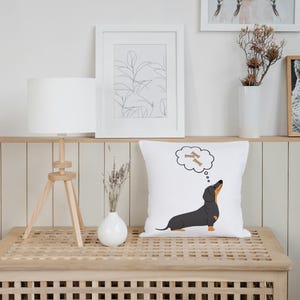 Adorable Dachshund Square Pillow - Cute Dog Decor, Pet Lover Gift, Home Throw Pillow, Puppy Decor, Dog Parent Gift