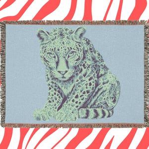 Leopard Print Throw Blanket-Wild Animal Tapestry Blanket for Couch or Bed, Boho Safari Decor Big Cat Lover Gift ヒョウ柄スローブランケット