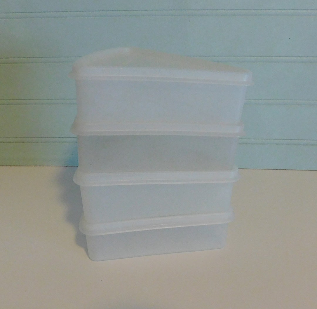 Individual Pie Containers Sheer White, Set Four, Tupperware Etsy