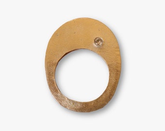 Oval Rustic Light Bronze Ring US Size 7.