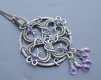 Choker with Central Medallion and African Amethyst Stones.